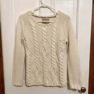 White cable knit sweater from Banana Republic’s Heritage Collection. EUC.